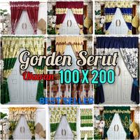 Gambar PAKET HEMAT 100RB DPT 4 PCS GORDEN  SERUT PINTU lebar 1mtr bahan Kain Curtain - gren floral dari warung gorden_NEW undefined 1 Tokopedia