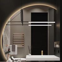 Gambar Frameless Touch Sensor Bluetooth Decorative Wall Mounted Smart Bathroom Half Moon Mirror With Led Light dari Arkana77 undefined 2 Tokopedia
