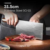 Gambar Sapopoe Pisau Daging Damascus Pattern Steel 5Cr15 31.5cm Cleaver Knife - DMC4 dari sapopoe undefined 1 Tokopedia