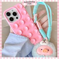 Gambar KELONTONG UNIK | (Free Gelang Hp) Gurita Silicone Suction Cup Case with Lanyard Phone Charm Tali Gantungan - Softcase/ Casing HP for iPhone XR 11 12 13 14 15 16 PRO PROMAX PLUS CISAG - Pink CISAG-001, iP XR dari KelontongunikOfc undefined 1 Tokopedia