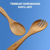 Gambar homLiv Sendok Garpu Jumbo Kayu Jati Angela Alat Dapur Food Grade Kitchenware - New Garpu Angela dari Homliv Indonesia undefined 4 Tokopedia
