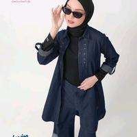 Gambar NIBRAS JALANKU BIRU 010 BAJU TUNIK ATASAN DENIM &  MEDIUM BLUE TERBARU READY STOCK - BLUE INDIGO, S dari TIARA WONOPRINGGO undefined 2 Tokopedia