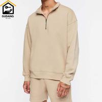 Gambar Half Zip Sweater Jaket Sweater Kerah Kombinasi Beige Oversize S-6XL - S, SESUAI GAMBAR dari gudangbigsize undefined 1 Tokopedia