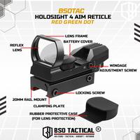 Gambar Tactical Holosight 4 Aim Reticle Red Green Dot Sight Picatinny Rail 20-22mm dari BSO Tactical undefined 4 Tokopedia