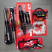 Gambar Paketan Master Rem Rcb E3+ Plus 14Mm Set Kanan Kiri + Kaliper Rcb 2 Piston + Shock Depan Kyb Zeto + Belakang Flowpro 330Mm + Selang Rem Tdr 90Cm Carbon + Piringan Disc 190Mm Vario 110 125 150 New Old Beat Fi Karbu Street Deluxe Scoopy Mio Sporty Smile dari Ilomase Purre undefined 3 Tokopedia