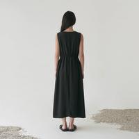 Gambar InKano Eyre Drawstring Dress - sleeveless dress wanita midi dress wanita dengan drawstring pinggang - Cream, XS dari in.kano undefined 5 Tokopedia