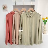 Gambar ZANO BASICS Maddy Shirt Atasan Kemeja Wanita Katun Lengan Panjang - Maddy Shirt- Coral 109 dari zano.id undefined 1 Tokopedia