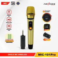 Gambar 【COD】N E W !!! Advance MIC-101 PRO Single Mic Wireless UHF (Nirkabel) Recharger Baterai Garansi Resmi 1 Tahun Gold Microphone Mikrofon  Plastik - MIC-101 PRO dari AdvanceIndonesia undefined 4 Tokopedia