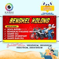 Gambar Spanduk Banner MMT Bengkel Ganti Oli Ganti Ban Motor Bisa Rekuest 200x100 Cm - 100x50CM dari Kawai Printing undefined 1 Tokopedia