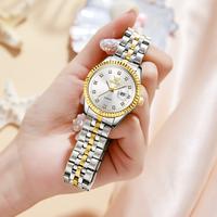 Gambar OLEVS Jam Tangan Wanita Original Anti Air Tahan Air Analog Trend Terbaru 2025 Casual Fashion Cewek Elegan Putih Gold Hitam Stainless Watches with Kotak Ori - Wanita A dari OLEVS.ID undefined 5 Tokopedia