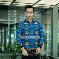 Gambar KORPRI Terbaru 2025 Seragam Baju Atasan Kemeja Batik PRIA WANITA Lapis Furing Bahan Katun Halus 40s Lengan Panjang Kerah Hitam - Pria, M dari BATIK SUKSES undefined 2 Tokopedia
