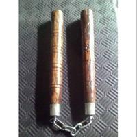Gambar Ruyung Nunchaku Double Stick Kayu Aren Wood Nuncaku Permainan Bruce Lee dari ALIFLAM Sport undefined 2 Tokopedia