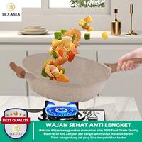 Gambar TEXANIA Wajan Presto Jumbo Premium 2in1 Wajan Batu Medis Anti Lengket Bisa Untuk Presto Diameter 32cm Bahan Alumunium Alloy 3003 Free Spatula Silicone - Capitan Stainless dan Obeng Kitchenware - READY dari Texania house ware store undefined 3 Tokopedia