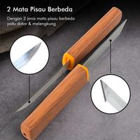 Gambar PISAU DAGING PISAU KOKI STAINLESS STEEL 2IN1 - Coklat dari PINZY OFFICIAL STORE undefined 3 Tokopedia