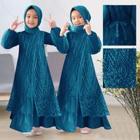 Gambar Gamis dress anak perempuan muslim brukat model terbaru fashion muslimah kekinian olivia Kids Maxi Mutiara Panjang Tile Kombinasi Baju Pesta Tanggung - EMERALD, S(3-4) dari Taniar store89 undefined 1 Tokopedia