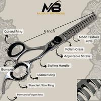 Gambar MB Gunting Rambut HQSBS 6 Inch untuk Professional Salon dan Barber. Musa & Brothers - Set 2pc (Gunting + Moon texture 40%) dari DHAIKA undefined 4 Tokopedia