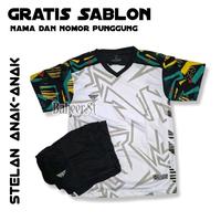 Gambar Gratis Sablon Nama dan Nomor Punggung! Baju Jersey Anak Keren. Baju Olahraga Anak Jersey Anak Jersey Sepak Bola, Futsal dan Volly Murah Berkualitas - Geometris Hitam, M. Sablon dari baheer.st undefined 1 Tokopedia