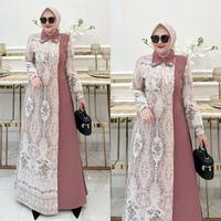 Gambar Gamis kembang, ARUNI dress, baju muslim tanah abang - Abu grey, S dari tokohannybekasi undefined 4 Tokopedia
