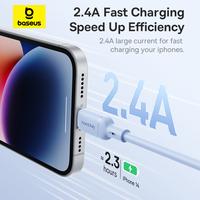 Gambar Baseus Silky Series Fast Charging Cable USB to Iphone/Lightning 2.4A 1 Meter/2 Meter | Kabel Charger Pengisi Panjang Black, White, Blue - Cluster Black, 1 Meter dari Baseus official store undefined 3 Tokopedia