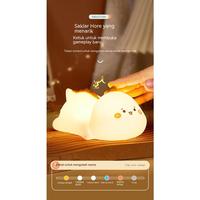 Gambar 【Debora Mall】LED  Lampu Malam Lucu USB Isi Ulang Warna-warni Pat Lampu Lucu Sentuhan Hewan Silikon Lembut Dimmable Lampu tepuk tangan anak-anak dinosaurus unicorn - Remote control + tep dari barokah bangunan28 undefined 3 Tokopedia