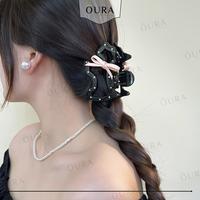 Gambar Jedai Rambut Doggy Jepitan Lucu Model Anjing Pita Hairclaw Aesthetic Ribbon Fashionable - WHITE dari Oura Accessories undefined 4 Tokopedia