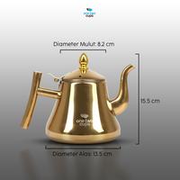 Gambar kettle gooseneck teko kopi teh leher angsa dengan filter 1200ml - gold dari mesin rms undefined 5 Tokopedia