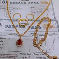 Gambar satu set perhiasan wanita dewasa ,model nuri medan berlapis E mas muda 3.5 gr pree surat dari toko model masa kini lagi trendi cocok untuk sehari hari anti karat dan anti luntur dari selalu jaya99 undefined 3 Tokopedia