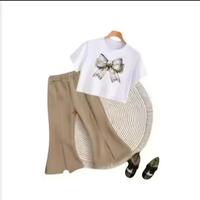 Gambar one set anak perempuan terbaru celana cutbray baju motif  pita lucu usia 1-7 tahun // ootd anak perempuan viral Katun - pink, 1 tahun dari M.ArsyaStore.id undefined 3 Tokopedia