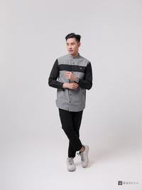 Gambar GARKHA Kemeja Koko Line Combine Lengan Panjang Manset PREMIUM Terbaru Original | Baju Kemko Pria Basic Muslim - Navy - Garkha, L dari Galeri Azkha undefined 3 Tokopedia