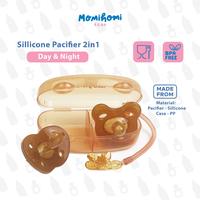 Gambar MOMI HOMI 3025 Silicone Pacifier 2 in 1 Round And Flat Free Tempat Dan Rantai 0-3 Tahun PP Teether Dot Bayi Day And Night For Baby New Born BPA FREE Empeng Bayi Dengan Rantai Dan Kotak Sangat Aman Untuk Anak Jepitan Bahan Premium Berkualitas - Teether 3025 - 2pcs, Coklat dari SAFA INTAN NURFADILA undefined 1 Tokopedia