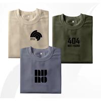 Gambar PROMO 3 kaos distro unisex Desain terbaru motif NOT404FOUND Keren bahan adem dan nyaman Combed Logo Tebal Dewasa - HITAM-HITAM-ARMY, XXL dari stylush undefined 2 Tokopedia