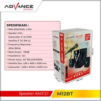 Gambar Speaker Bluetooth Full Bass Advance M-12Bt LED Free Mic Bluetooth Karaoke / Mic Wireless + Kabel RCA - Speaker Karaoke Full Bass / Salon Full Bass Besar / Speaker Bluetooth Bass / Speaker Besar Jumbo / Salon Bluetooth Full Bass Bonus Mic Wireless - EOS dari Embun Online Shop_NEW undefined 5 Tokopedia