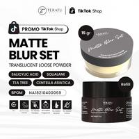 Gambar [HIGH DEMAND] Teratu Beauty 15 gr Matte Blur Set Translucent Loose Powder with Salicylic Acid, Centella Asiatica, Tea tree - Refill + Puff isi 1 dari Teratu Beauty undefined 1 Tokopedia