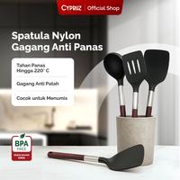Gambar Cypruz Utensil Gg.Coklat+Stls Series: Turner LUBANG 24/240X1 dari Cypruz Kitchenware undefined 1 Tokopedia