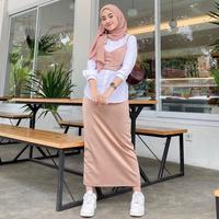Gambar ROK SPAN PANJANG BAHAN SCUBA PREMIUM - Rok Wanita Casual Hitam Tebal Dewasa - Basic Cewek - Hitam, L bb 38- 50 kg dari ff store id_NEW undefined 4 Tokopedia