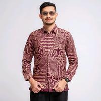 Gambar Kemeja Batik Pria Reguler Kawangga Burgundy Panjang Pendek Batik Salimar Official Full Furing high quality Kain Katun Prima Mesres Motif Baju Mewah dari BatikSalimar undefined 1 Tokopedia