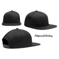 Gambar Topi Snapback Polos Distro Bandung Pria/Wanita - Bahan Rafel Tebal Halus flex fit - Hitam dari Ditopisanak Bandung undefined 4 Tokopedia