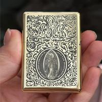 Gambar New ZORRO 912S Retro High End Heavy Armor Brass Titanium Windproof Kerosene Lighter 3/5 Hinge Metal Gasoline Lighter Men's Gift dari AGEN PTPULEN SEJAAHTERAA undefined 4 Tokopedia