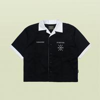 Gambar SMOKE Boxy Workshirt "TIDE" Black Boxy Fit Casual Pria Hitam Atasan Pendek Kemeja Oversize Bordir Kain Basic Kerah - M dari smoke syndicate undefined 1 Tokopedia