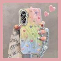 Gambar Case HP khusus untuk Samsung A54 5G，desain kreatif premium dengan motif hati warna-warni dan tekstur sifon, anti jatuh full cover, model wanita, sudah termasuk pelindung lensa kamera. - Only Case, Samsung A54 5G dari Evinl Case undefined 1 Tokopedia