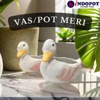Gambar Vas Pot Bunga Keramik Model Hewan Meri untuk tanaman Hias / Hidup / anggrek / bonsai / sukulen / artificial dekorasi rumah kamar estetika - Tinggi, Vas (alas tertutup) dari Indopot Keramik_NEW undefined 1 Tokopedia