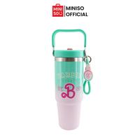 Gambar Miniso Barbie Collection Double Wall Steel Tumbler with Handle & Straw 860mL Botol Minum Tumbler Stainless Cocok Air Panas / Dingin - Pink Green dari minisoshopid undefined 5 Tokopedia