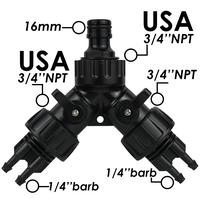 Gambar KESLA Tap Adapter Connector Drip Irrigation System 2-Way 4-Way Splitter EURO USA 3/4'' to 1/4'' Pipe for Garden Watering Hose dari Tyson Arlo Green undefined 3 Tokopedia