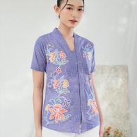 Gambar Kebaya encim batik tanahan malia lengan pendek meradelima katun ungu dari GROSIR BUKU MOTIF TERBARRRU undefined 1 Tokopedia