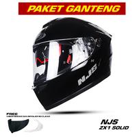 Gambar PROMO PAKET GANTENG - Helm NJS ZX-1 SOLID DOUBLE VISOR - SILVER, S dari Dokter Helm_NEW undefined 2 Tokopedia