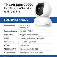 Gambar TP-Link Tapo C200C Pan/Kamera cctv wireless dari PadjajaranCCTVBogor undefined 5 Tokopedia