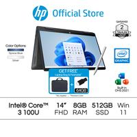 Gambar Laptop HP Pavilion x360 2 in 1 Intel Core 3 Intel Graphics 8GB RAM 512GB SSD Blue / Silver Windows 11 Home 14 Inch Garansi 2 Tahun Official - 8/512GB, Silver dari HP Indonesia undefined 1 Tokopedia