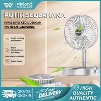 Gambar [COD]Winland Kipas Angin Meja Lipat Portable Mini Desktop Usb Charge Putar Naik Dan Turun 180° Kabel Listrik Putih - Putih dari winland pretty undefined 1 Tokopedia