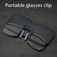 Gambar Portable Mini Clip Nose Bridge Reading Glasses Ultra Thin Reading Glasses 100-250 Presbyopic Glasses with Case - black, +100 dari Shibano undefined 4 Tokopedia