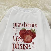 Gambar <TMG>Sweater Wanita Distro Original 100% Bahan Tebal | Korean Style Strawberry Alphabetical Graffiti Printed Putih Sweater | Crewneck Sweater Kekinian Import Jumbo Sweatershirt | 06.27 - Putih, M dari themonseurgallery_NEW undefined 4 Tokopedia